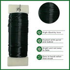 Green Floral Wire 3 Pack 114 Yards 22 Gauge Flexible Paddle Craft Wire for Wreath Making, Christmas Tree, Floral Arrangements and DIY Crafts