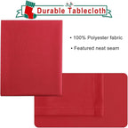 Hiasan Red Tablecloth Square - Wateproof and Spillproof Kitchen Christmas Washable Polyester Table Cloth for Dining Room, 30 x 30 Inch