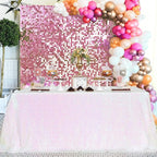 QueenDream Tablecloth 90x156 Rectangle Sequin Tablecloth White Iridescent Wedding Table Linens Glitter Birthday Bridal Party Indoor Outdoor Decorations