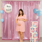 SquarePie Sequin Backdrop Less Transparent Background Sparkly Curtain for Wedding Party 10FT x 10FT Fuchsia Pink