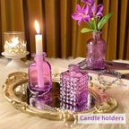 Glass Bud Vases in Bulk Set of 30 Pcs,Small Glass Vases for Flowers as Wedding Centerpieces for Tables,Clear Flower Vases Suitble for Wedding Decorations,Home Decor (Light Purple, 30 pcs)