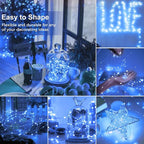 kolpop 30 Pack LED Fairy Lights Battery Operated, Mini Twinkle String Lights Battery Powered Waterproof for Christmas Mason Jars Party,Blue