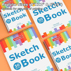 Hapikalor Drawing Pad for Kids, Sketch Pads 50 Sheets, 3-Pack Kids Travel Activities Spiral Bound Drawing Books Bulk 6" x 9 ", Drawing Paper for Kids 9-12