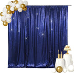 SquarePie Sequin Backdrop Less Transparent Photography Background Sparkly Curtain for Wedding Patry 10FT x 10FT Navy Blue