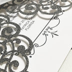 50Pcs Laser Cut Black Wedding Invitation With Glitter Envelopes And Ribbons Blank Personalized Card Invitaciones Para quinceañera Birthday Baby Shower Christmas Party Bridal Shower