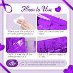 2 Pack Dark Purple Table Skirts, 29x108" Metallic Foil Tinsel Fringe Table Skirts for Rectangle Tables Streamer Curtains Backdrop, Party Decorations for Birthdays Weddings Holidays