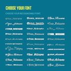 Custom Social Media Vinyl Lettering - Personalized Decals Name Username Logo for Cars, Cups, Windows, Tumblers, Hydroflask, JDM, Windshield - Waterproof Stickers from 4-100 Inches Sizes
