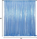 Poise3EHome 6FT x 8FT Sequin Photography Backdrop Curtain for Party Decoration, Baby Blue
