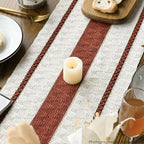 Artoid Mode Caramel Farmhouse Woven Rustic Table Runner, Seasonal Holiday Hollow Kitchen Dining Table Decoration for Home Party Decor 12x72 Inch