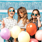 6 Pack 10 Feet Light Blue Foil Fringe Garland Metallic Tinsel Streamers Banner Wall Hanging Curtain Backdrop for Parade Floats, Birthday, Graduate, Mother's Day, Wedding Party Decoration