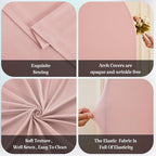 7.2FT 6FT Arch Backdrop Cover for Wedding, Set of 2 Stretchy Spandex Fitted Arch Stand Cover for Baby Shower, Birthday Party Decor, Chiara Backdrop Cover with Double-Sided Design(Dusty Pink)