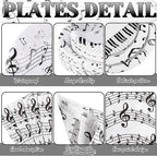 452 Pcs Music Themed Party Decorations for 50 Guests, Musical Notes Paper Plates Napkins Cups Tablecloth Cutlery Straws for Music Karaoke Birthday Wedding Baby Shower Party Supplies