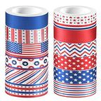 Adirasenotek Washi Tape 12 Rolls Patriotic Packing Tape American Flag Decorative Paper Stickers DIY Art Crafts