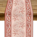 Pink Paisley Table Runner, Abstract Vintage Boho Paisley Flowers Leaves Print Table Runner for Home Kitchen Dining Room Wedding Party Decor, 13x120inch