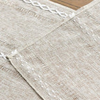 Artoid Mode Brown Rustic Cotton Linen Table Runner, Seasonal Embroidered Hollow Kitchen Dining Table Decoration for Home Party Decor 13x72 Inch