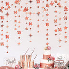 52Ft Rose Gold 14th Birthday Decorations Number 14 Circle Dot Star Garland Metallic Hanging Streamer Banner Backdrop for Girls Happy 14 Year Old Fabulous Birthday Fourteen Anniversary Party Supplies
