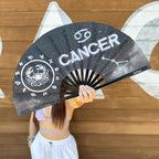 DeFlare | Cosmic Zodiac Rave Fan | Zodiac Sign Hand Fan | Astrology Rave Fan | Hand Fan | Large Rave Fan | Large Clacking Fan