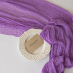 6pcs Lilac Gauze Rustic Cheesecloth Table Runner 120 Inch 10 FT for Wedding Baby Shower Bridal Shower Birthday Engagement Garden Outdoor Party Long Sheer Boho Decorations