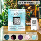Personalized Custom Metal QR Code Sign Venmo Cashapp Scan to Pay with Stand Instagram Facebook Social Media QR Signs Bar Code QR Plaque Print for Business Salon Beauty Store Restaurant Wifi Sign (W4)