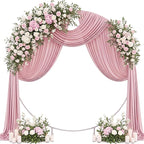 Wedding Arch Draping Fabric 29" x 19Ft Sheer Drapes for Backdrop Wedding Ceremony Reception Ceiling Decor Curtain Baby Bridal Shower Decoration (Dusty Rose, 3 Panels)
