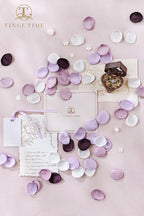 TINGE TIME 400pcs Silk Flower Petals for Wedding, Rose Petals for Decoration, Fake Flower Petals for Bridal Showers, Flower Girl Petals for Anniversaries and Parties (Lavender & Plum)