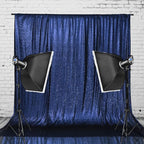 Eternal Beauty Navy Blue Sequin Backdrop, 4x7 Ft Glitter Background Curtains for Shimmer Photography Party Wedding Birthday Independence Day Back Drop Decor
