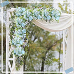 Zeyune 8 Pcs Wedding Silk Flowers Fake Silk Flowers Faux Bouquet Hydrangea Bouquets for Wedding Birthday Party Table Centerpieces Home Decoration(Blue,Peony)