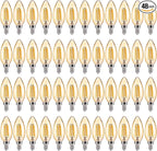 FLSNT Amber LED Candelabra Light Bulbs 40W Equivalent, B11 E12 LED Chandelier Bulbs, 2200K Warm White, Dimmable, 330LM, 48 Pack UL,CA65 Listed.