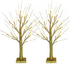 Sunnyglade 2PCS 2Ft 24 LED Birch Tree Light Fairy Tree Bonsai Tree Light Warm White for Home Wedding Festival Party Christmas Decoration (Golden)