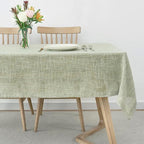 maxmill Flaxy Faux Linen Tablecloth with 2-Tone Slubby Texture Wrinkle Free Anti-Shrink Soft Table Cloth for Kitchen Dining Tabletop for Outdoor and Indoor Use Rectangle 60 x 84 Inch Sage