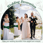 Moukeren 100 Pcs Spandex Chair Sashes Bows Bands Slider Sashes for Chair Covers Elastic Bands Ties Ribbon Decorations for Wedding Party Events Ceremony Birthday Banquet (Dark Green)
