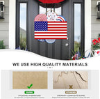 American Flag Door Hanging Sign，Farmhouse Patriotism Artwork Decorations Signs, Framed Indoor Outdoor Decorative Art Ornament for July 4th Independence Day, New Year, Holiday Party, Birthday