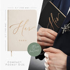 ARTESORI Vow Books His and Hers - Linen Wedding Vow Books Perfect as Bride & Groom Gifts, Wedding Registry Ideas - His & Hers Gifts Wedding Vow Book - Wedding Essentials & Accessories [Ivory & Black]