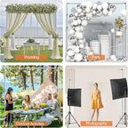 FUDESY Pipe and Drape Backdrop Stand Kit, 8.6x10ft Heavy Duty Backdrop Stand Adjustable Background Frame with Metal Base for Photography Wedding Parties Events Decoration