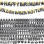 167Pcs DIY Glitter Customizable Banner Kit Happy Birthday Custom Letters Banner 30th Birthday Decorations Anniversary Personalized Banners Decor Death to My 20s Party Supplies (Glitter Black)