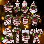 LANGXUN 12pcs Candy Land 2025 Xmas Birthday Party Wedding Suppiles Decoration, Hanging Candy Cane Christmas Tree Décor, Christmas Decorative Hanging Ornaments Crafts