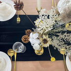 Velvet Table Runner, 5 Pack Luxurious Wedding Reception Decorations Soft Velvet Fabric Table Linen Overlay for Party (20 x 120 inch, Black)
