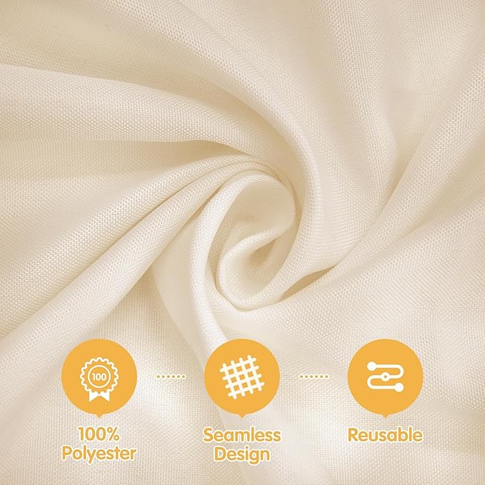 BRILLMAX 6 Pack Beige Tablecloths 70 x 120 Inch for 6ft or 8ft Rectangle Tables - Rectangular Bulk Linen Polyester Fabric Washable Cloth Cover for Wedding Reception Banquet Birthday Party