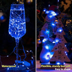 HXWEIYE 12 Pack 7ft 20LED Blue Fairy Lights Battery Operated for Mason Jar DIY Wedding Party Bedroom Patio Christmas Décor