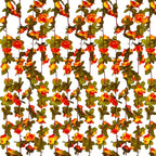 8Pcs 63Ft Orange Rose Garland, Fake Rose Hanging Flowers, Artificial Flower Vine, Hanging Floral Vine Garland for Wedding, Birthday Party, Wall Arch, Halloween, Christmas Garden Backdrop Decor