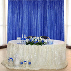 Sugargirl Navy Blue Sequin Backdrop Curtain 2 Panels 2FTx8FT Glitter Navy Blue Background Drapes Sparkle Photography Backdrop for Party Wedding Birthday Wall Decoration