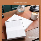 Beechmore Books A4 Sketchbook – 8.5x11 Premium Vegan Leather Bound Large Sketch Book Hardcover with 156 Thick 160gsm Perforated Ivory Pages, Blank Sketch Pad, Gift Boxed, Back Pocket, Ribbon Bookmark