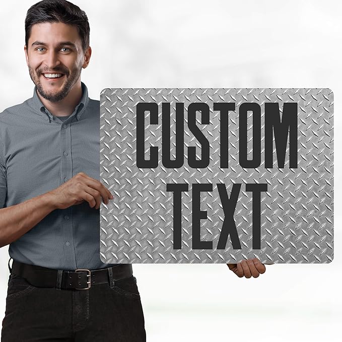 Custom Sign, Custom Street Sign, 11 Font Colors, 13 Font Styles, 4 Hole Options, 22 Sizes, 18x24 Inches, Rust Free DiBound, Fade Resistant, Made in USA by My Sign Center (Diamond Metal)
