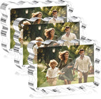 Aheroi Acrylic Picture Frames, 3 Pack 4x6 Clear Scalloped Photo Frame Freestanding Magnetic Double Sided Picture Frames, Transparent Thickened Frameless Acrylic Sign Holder, No Instal