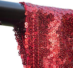 JYFLZQ Burgundy Sequin Backdrop Curtains 7ft x 7ft 1 Panel Glitter Photo Booth Backdrops Sparkly Photography Background Drapes for Parties Wedding Bridal Showers