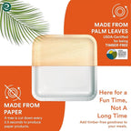 ECO SOUL Compostable 7 & 10 Inch Palm Leaf Square Plates (50 Count) Like Bamboo Plates | Biodegradable | Eco-Friendly, Microwave & Oven Safe - Party Pack