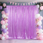 SquarePie Sequin Backdrop Curtain Not See Through Thick Glitter Background for Party 8FT x 10FT Lavender