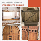 100 Pack 1.25" Square Head Iron Clavos Decorative Nails – Rusted – Handmade Rustic Square Fasteners for Farmhouse Shutters, Faux Wood, Barn Doors, Shutters, and Gates – Ornamental Wood Accent