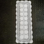 Phantomon Lace Table Runner Rectangular Table Cover Cloth Handmade Crochet Floral Placemats 100% Cotton (Floral White, 15x39Inch)