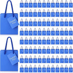 Sherr 100 Pack Mini Gift Bags Bulk, 4 x 2.75 x 4.5 Inches Paper Bags with Tags, Extra Small Paper Gift Boxes with Handles for Birthday, Party Favors, Weddings, Small Business(Blue)